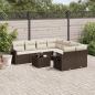 Preview: ARDEBO.de - 9-tlg. Garten-Sofagarnitur mit Kissen Braun Poly Rattan