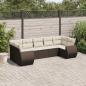Preview: ARDEBO.de - 7-tlg. Garten-Sofagarnitur mit Kissen Braun Poly Rattan