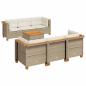 Preview: 7-tlg. Garten-Sofagarnitur mit Kissen Beige Poly Rattan
