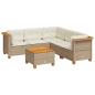 Preview: 6-tlg. Garten-Sofagarnitur mit Kissen Beige Poly Rattan