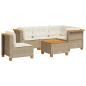Preview: 6-tlg. Garten-Sofagarnitur mit Kissen Beige Poly Rattan