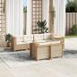 Preview: ARDEBO.de - 7-tlg. Garten-Sofagarnitur mit Kissen Beige Poly Rattan
