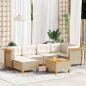 Preview: ARDEBO.de - 7-tlg. Garten-Sofagarnitur mit Kissen Beige Poly Rattan