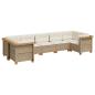 Preview: 7-tlg. Garten-Sofagarnitur mit Kissen Beige Poly Rattan