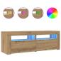 Preview: TV-Schrank mit LED Artisan-Eiche 120x35x40 cm Holzwerkstoff