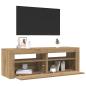 Preview: TV-Schrank mit LED Artisan-Eiche 120x35x40 cm Holzwerkstoff