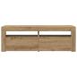Preview: TV-Schrank mit LED Artisan-Eiche 120x35x40 cm Holzwerkstoff