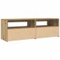 Preview: TV-Schrank mit LED Artisan-Eiche 120x35x40 cm Holzwerkstoff