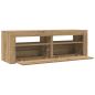 Preview: TV-Schrank mit LED Artisan-Eiche 120x35x40 cm Holzwerkstoff
