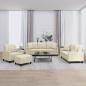Preview: ARDEBO.de - 4-tlg. Sofagarnitur mit Kissen Creme Kunstleder