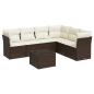 Preview: 7-tlg. Garten-Sofagarnitur mit Kissen Braun Poly Rattan