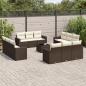 Preview: ARDEBO.de - 13-tlg. Garten-Sofagarnitur mit Kissen Braun Poly Rattan