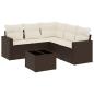 Preview: 6-tlg. Garten-Sofagarnitur mit Kissen Braun Poly Rattan