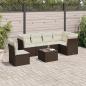 Preview: ARDEBO.de - 7-tlg. Garten-Sofagarnitur mit Kissen Braun Poly Rattan