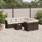 Preview: ARDEBO.de - 9-tlg. Garten-Sofagarnitur mit Kissen Braun Poly Rattan