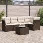 Preview: ARDEBO.de - 6-tlg. Garten-Sofagarnitur mit Kissen Braun Poly Rattan