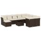 Preview: 11-tlg. Garten-Sofagarnitur mit Kissen Braun Poly Rattan
