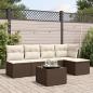 Preview: ARDEBO.de - 6-tlg. Garten-Sofagarnitur mit Kissen Braun Poly Rattan