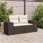 Preview: Gartensofa mit Kissen 2-Sitzer Braun Poly Rattan