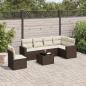 Preview: ARDEBO.de - 7-tlg. Garten-Sofagarnitur mit Kissen Braun Poly Rattan