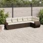 Preview: ARDEBO.de - 6-tlg. Garten-Sofagarnitur mit Kissen Braun Poly Rattan