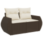 Preview: 6-tlg. Garten-Sofagarnitur mit Kissen Braun Poly Rattan