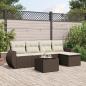 Preview: ARDEBO.de - 6-tlg. Garten-Sofagarnitur mit Kissen Braun Poly Rattan
