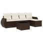 Preview: 6-tlg. Garten-Sofagarnitur mit Kissen Braun Poly Rattan