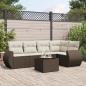 Preview: ARDEBO.de - 6-tlg. Garten-Sofagarnitur mit Kissen Braun Poly Rattan