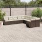 Preview: ARDEBO.de - 10-tlg. Garten-Sofagarnitur mit Kissen Braun Poly Rattan