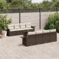 Preview: ARDEBO.de - 9-tlg. Garten-Sofagarnitur mit Kissen Braun Poly Rattan
