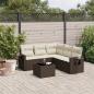 Preview: ARDEBO.de - 6-tlg. Garten-Sofagarnitur mit Kissen Braun Poly Rattan