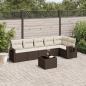 Preview: ARDEBO.de - 7-tlg. Garten-Sofagarnitur mit Kissen Braun Poly Rattan