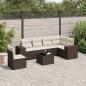 Preview: ARDEBO.de - 7-tlg. Garten-Sofagarnitur mit Kissen Braun Poly Rattan