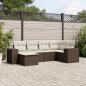 Preview: ARDEBO.de - 6-tlg. Garten-Sofagarnitur mit Kissen Braun Poly Rattan