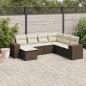 Preview: ARDEBO.de - 7-tlg. Garten-Sofagarnitur mit Kissen Braun Poly Rattan