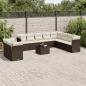 Preview: ARDEBO.de - 11-tlg. Garten-Sofagarnitur mit Kissen Braun Poly Rattan
