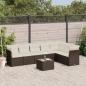Preview: ARDEBO.de - 8-tlg. Garten-Sofagarnitur mit Kissen Braun Poly Rattan