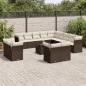 Preview: ARDEBO.de - 14-tlg. Garten-Sofagarnitur mit Kissen Braun Poly Rattan
