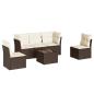 Preview: 6-tlg. Garten-Sofagarnitur mit Kissen Braun Poly Rattan
