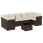 Preview: 8-tlg. Garten-Sofagarnitur mit Kissen Braun Poly Rattan