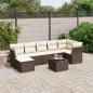 Preview: ARDEBO.de - 8-tlg. Garten-Sofagarnitur mit Kissen Braun Poly Rattan