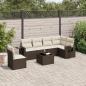 Preview: ARDEBO.de - 7-tlg. Garten-Sofagarnitur mit Kissen Braun Poly Rattan