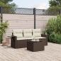 Preview: ARDEBO.de - 4-tlg. Garten-Sofagarnitur mit Kissen Braun Poly Rattan