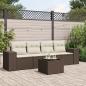 Preview: ARDEBO.de - 5-tlg. Garten-Sofagarnitur mit Kissen Braun Poly Rattan