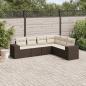 Preview: ARDEBO.de - 6-tlg. Garten-Sofagarnitur mit Kissen Braun Poly Rattan