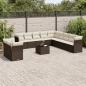 Preview: ARDEBO.de - 12-tlg. Garten-Sofagarnitur mit Kissen Braun Poly Rattan