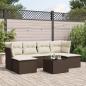 Preview: ARDEBO.de - 7-tlg. Garten-Sofagarnitur mit Kissen Braun Poly Rattan