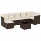 Preview: 8-tlg. Garten-Sofagarnitur mit Kissen Braun Poly Rattan