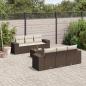 Preview: ARDEBO.de - 7-tlg. Garten-Sofagarnitur mit Kissen Braun Poly Rattan